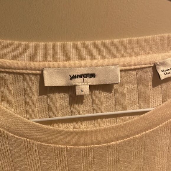 Vince. Rib crew neck top in bone still in stores Nwot large - Picture 6 of 9